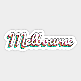 Melbourne Australia Retro Script Sticker